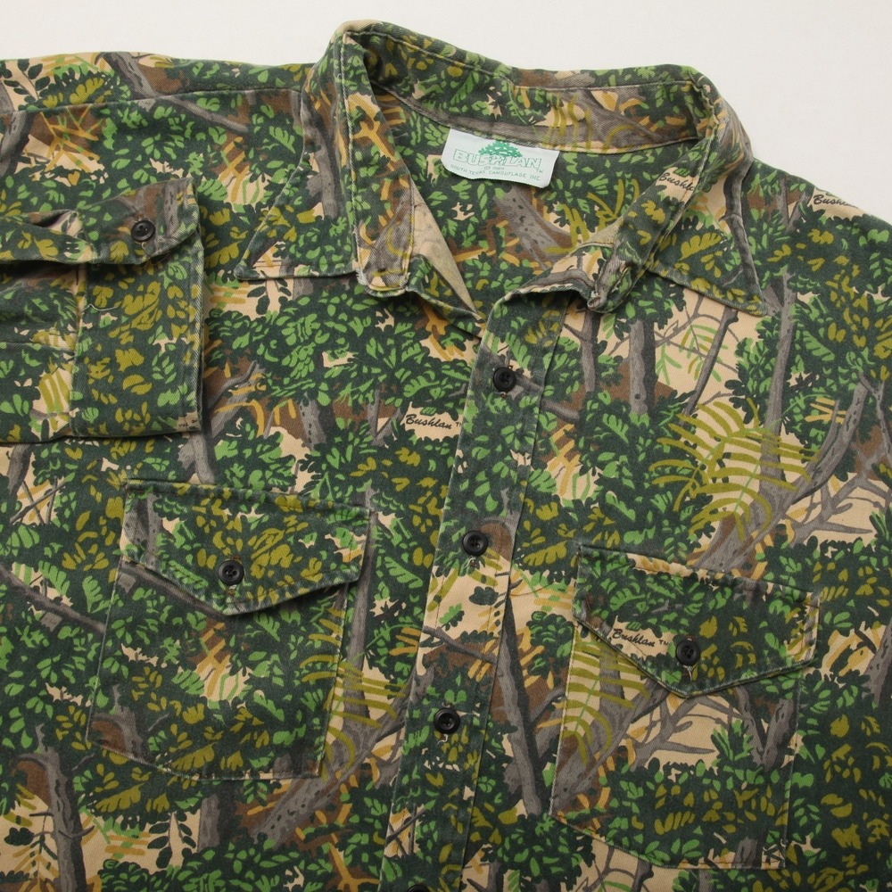 Bushlan Vintage 1989 South Texas Camouflage Mens 2XL Long Sleeve Button Down